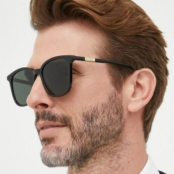 NEW Gucci GG1157S 001 Black Grey Round Unisex Sunglasses
